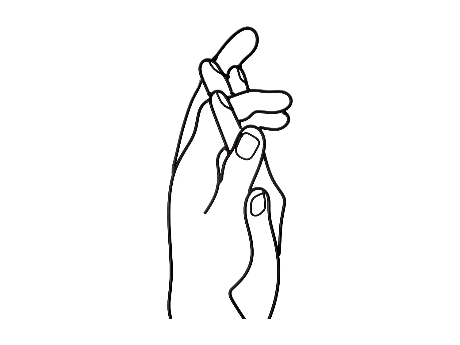 Panneau Mural Décoratif 3D en Fer - Mains Unies aux Lignes Simples - 40x1x55 cm - Décoration Murale Élégante