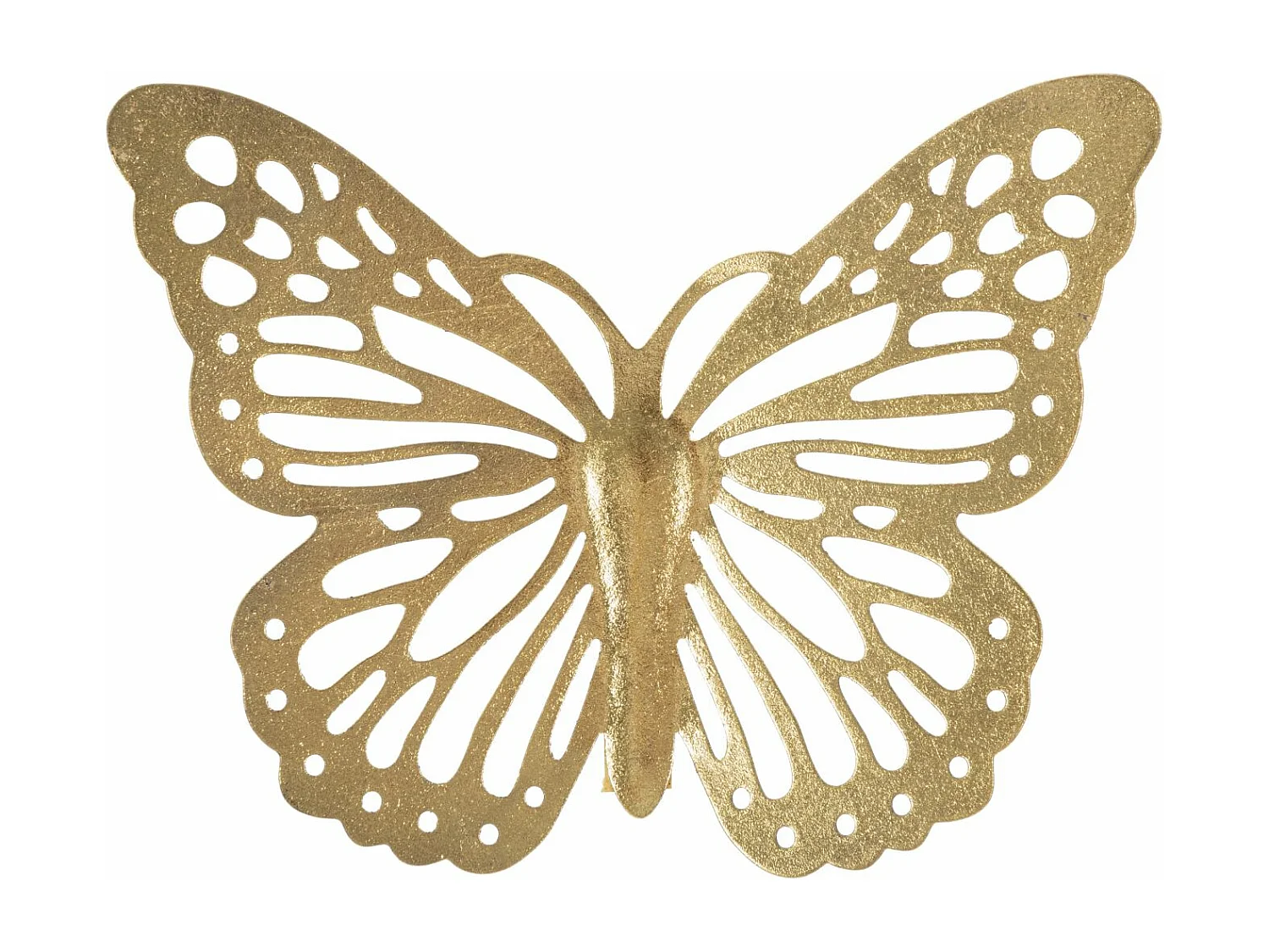 Lot de 4 Décorations Murales en Métal "Butterflies" 35cm Or