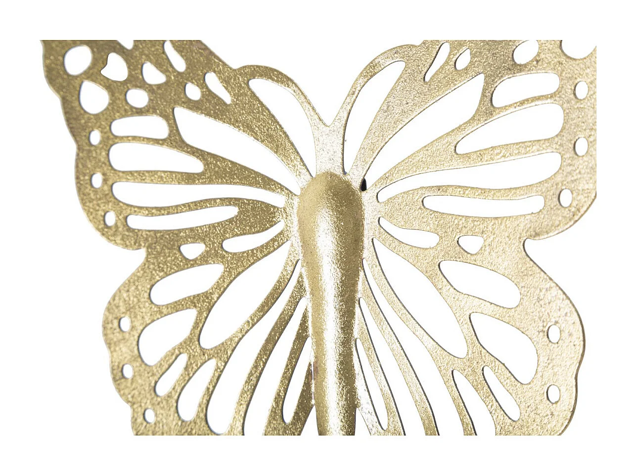 Lot de 4 Décorations Murales en Métal "Butterflies" 35cm Or