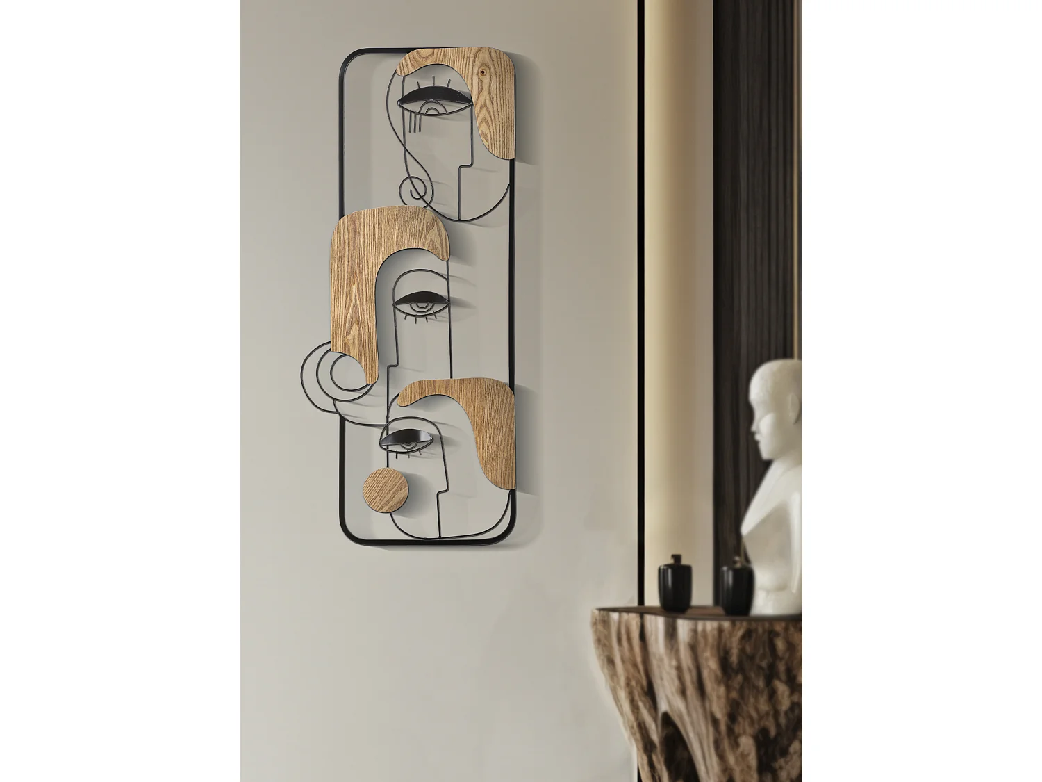 Décoration Murale Encadrée en Métal "Picassy" 89cm Noir