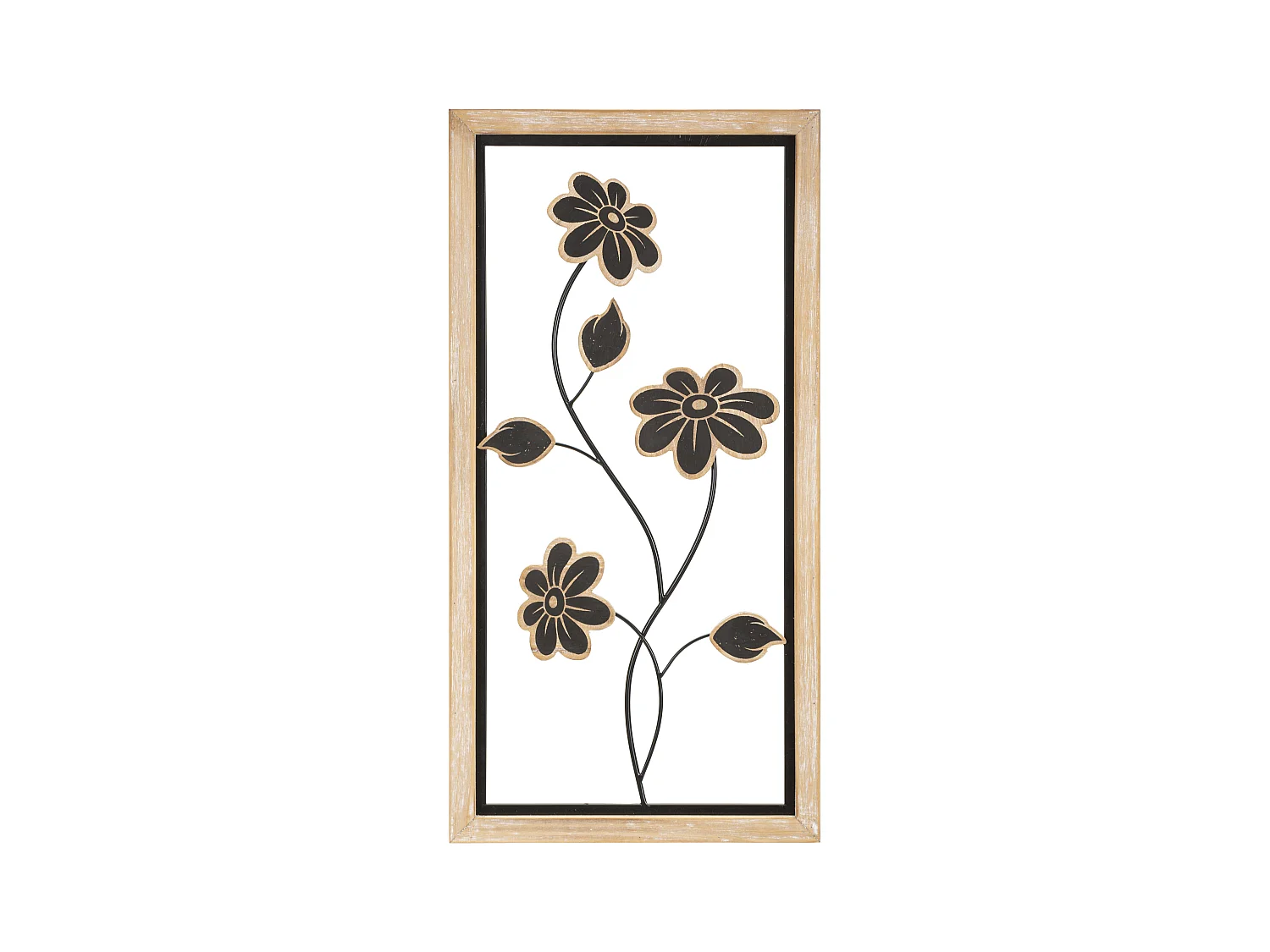 Panneau Décoratif 3D en Fer et Bois Girish -B- 30x2,5x60 cm