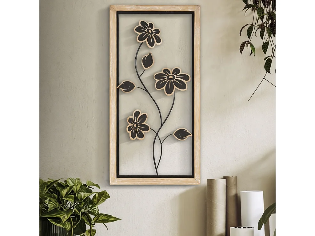 Dekoracja ścienna Girish - B, kolor brązowy i czarny, żelazo, 30 x 60 cm, Mauro Ferretti