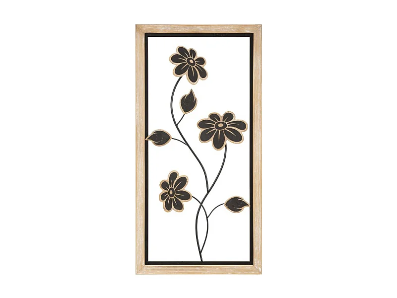 Décoration Murale Encadrée "Girysh" 60cm Naturel & Noir