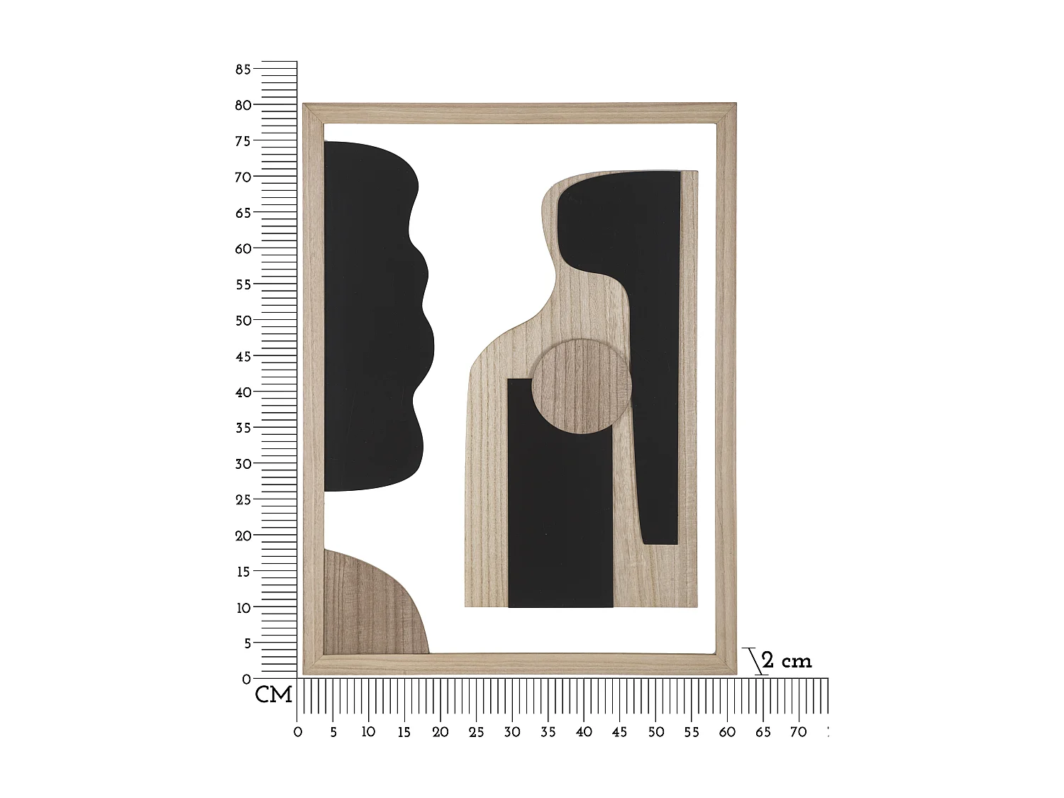 Pannello decorativo 3D in legno marrone astratto cm 60x2x80