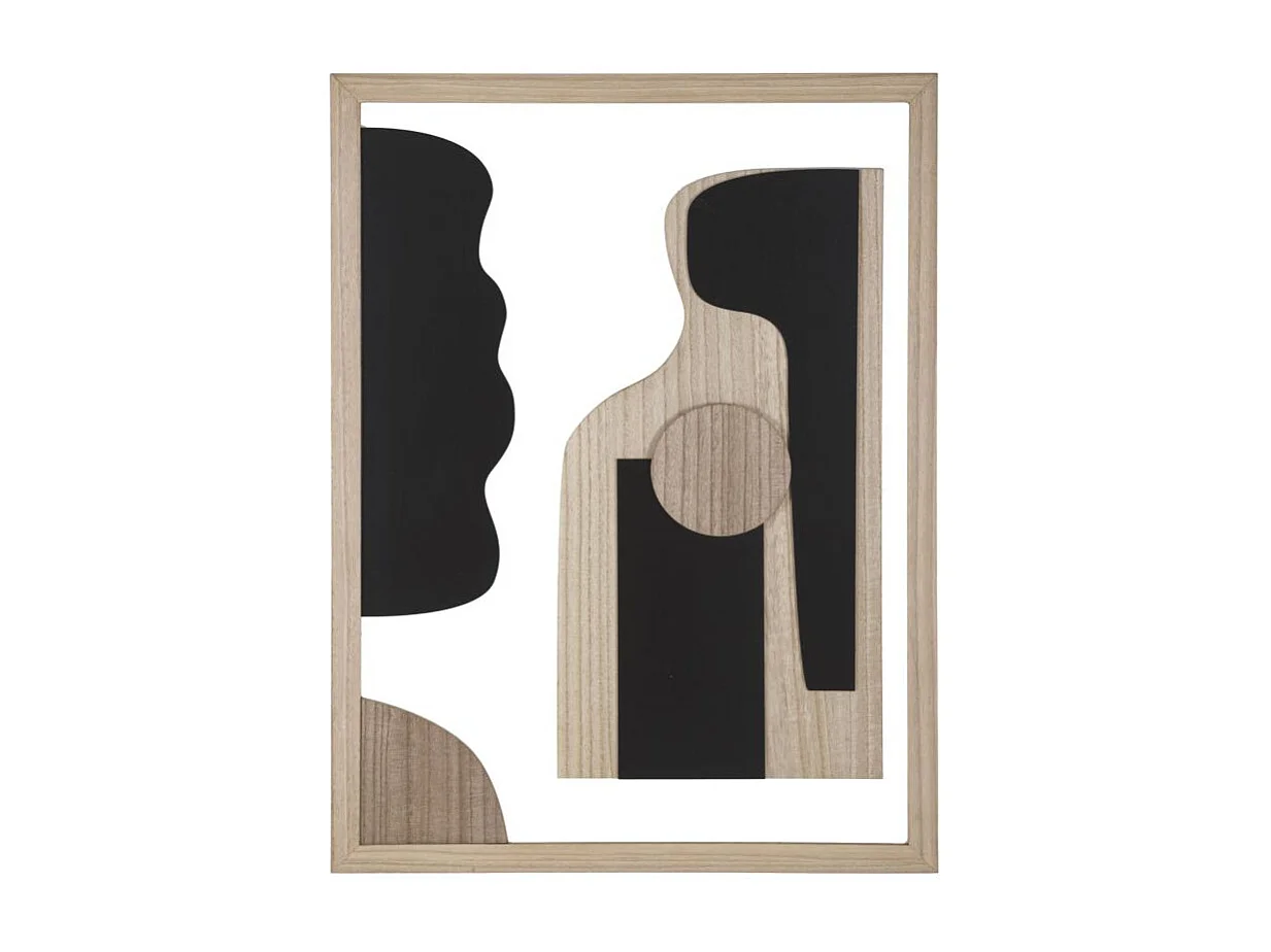 Décoration Murale Encadrée "Astry" 80cm Naturel & Noir