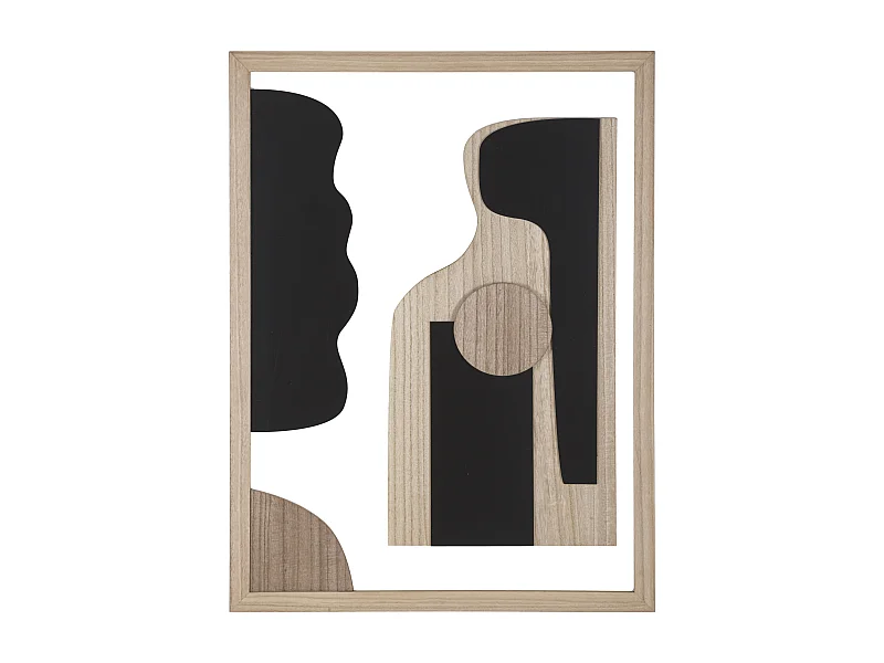 Décoration Murale Encadrée "Astry" 80cm Naturel & Noir