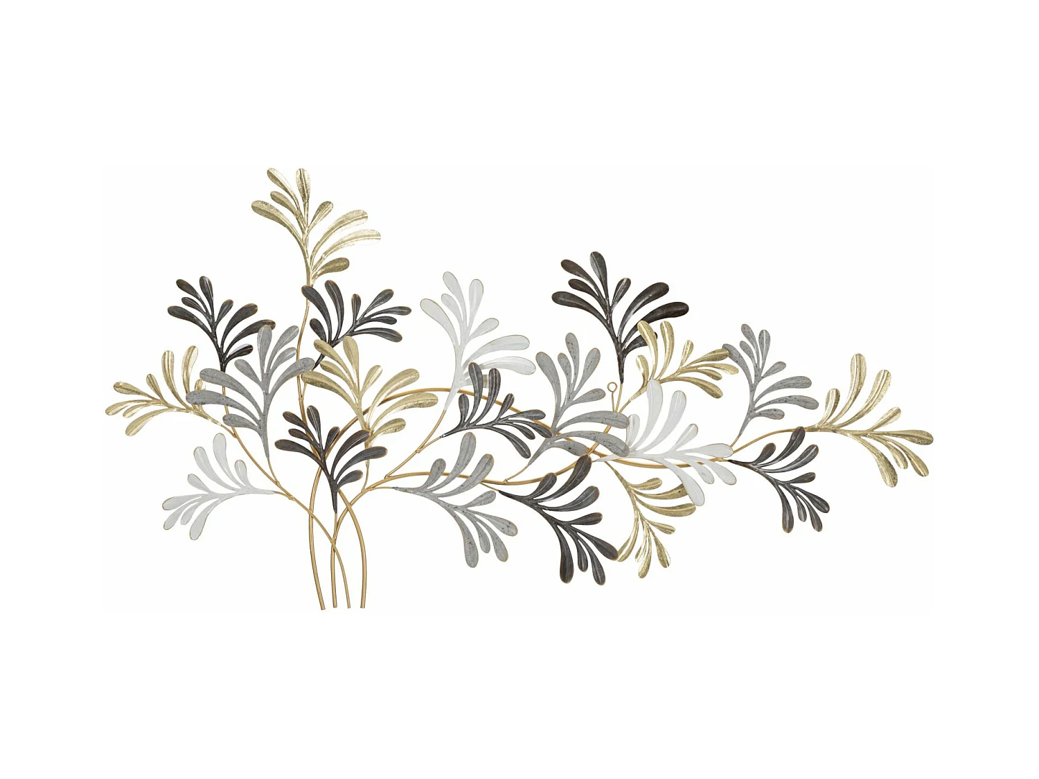 Panneau Décoratif 3D en Métal lixy - Panneau Mural avec Branches et Fleurs - 130,8x7,6x70,5 cm