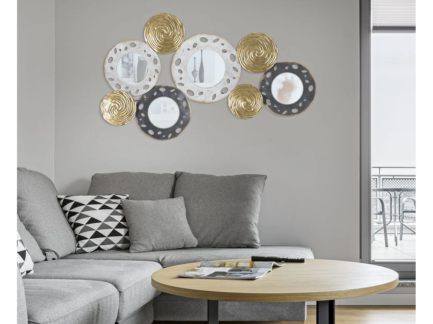 Décoration Murale 4 Miroirs "Gloty" 91cm Multicolore