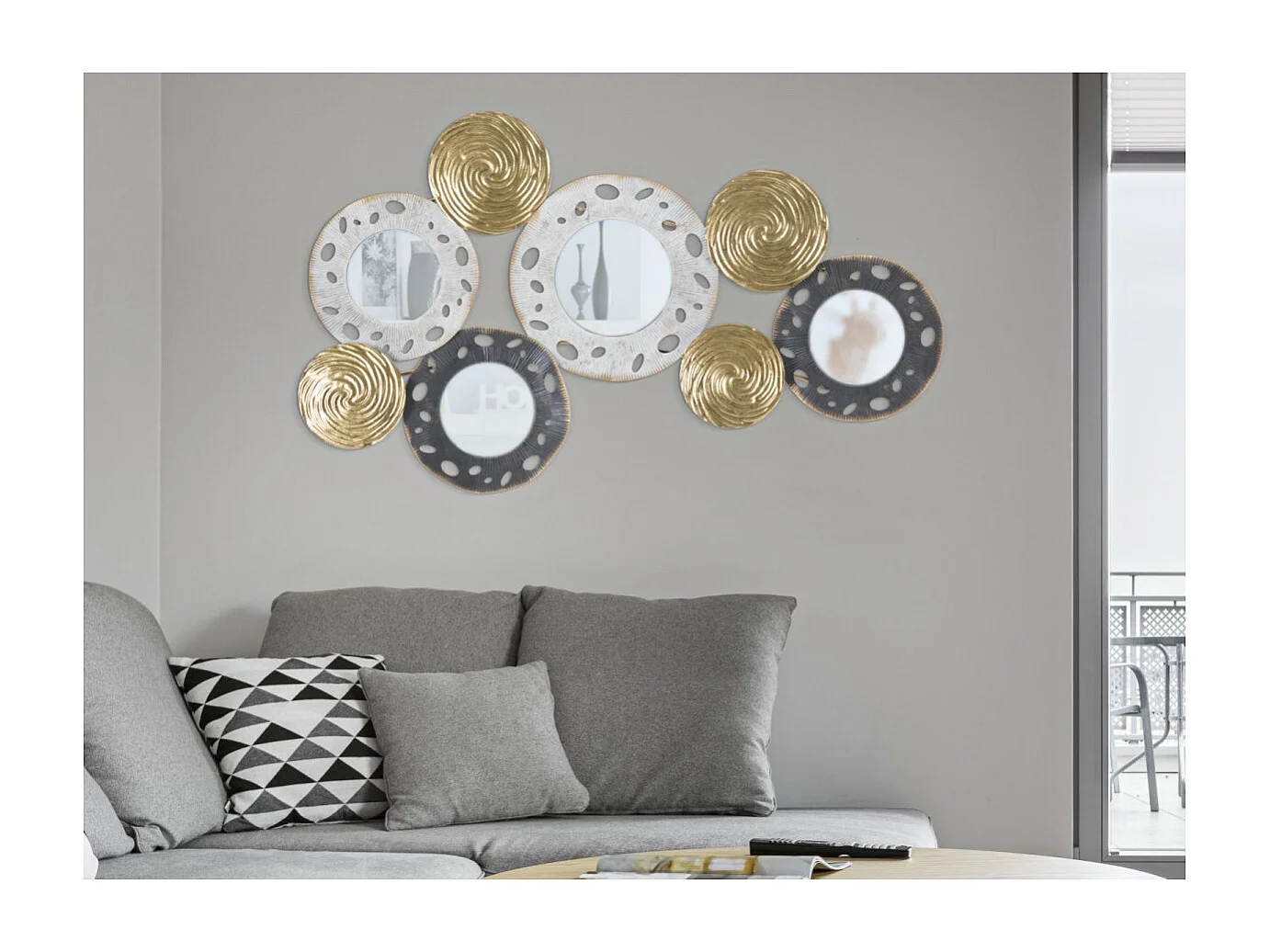 Décoration Murale 4 Miroirs "Gloty" 91cm Multicolore