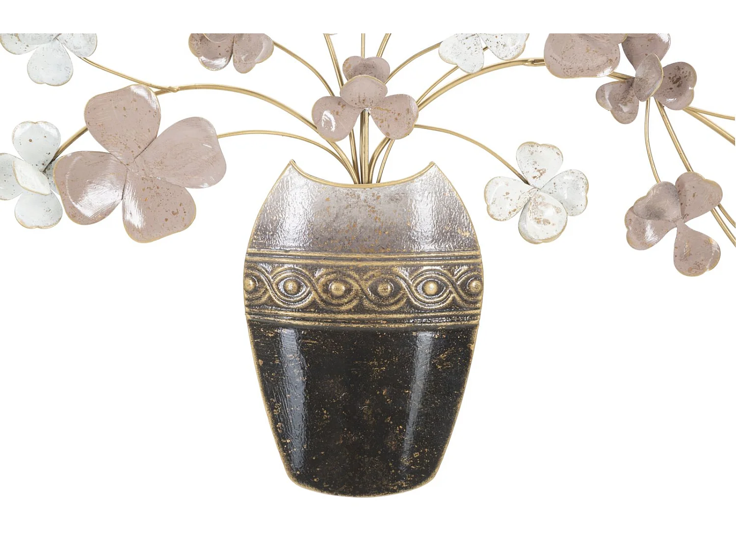 Pannello decorativo 3D in metallo multicolore vaso cm 87,5x6x46