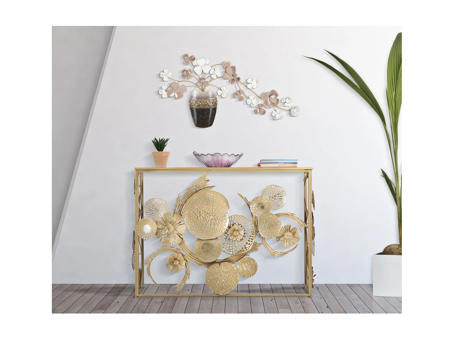 Décoration Murale en Métal "Vase" 87cm Multicolore