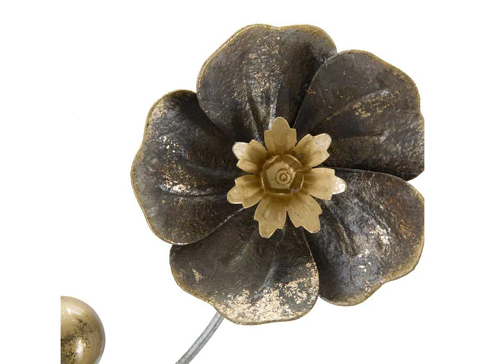 Décoration Murale Encadrée en Métal "Fleurs" 50cm Multicolore