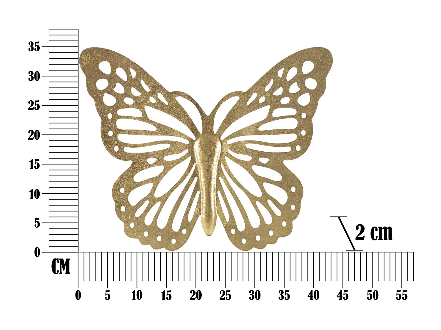 Décoration Murale en Métal "Butterfly Uni" 43cm Or