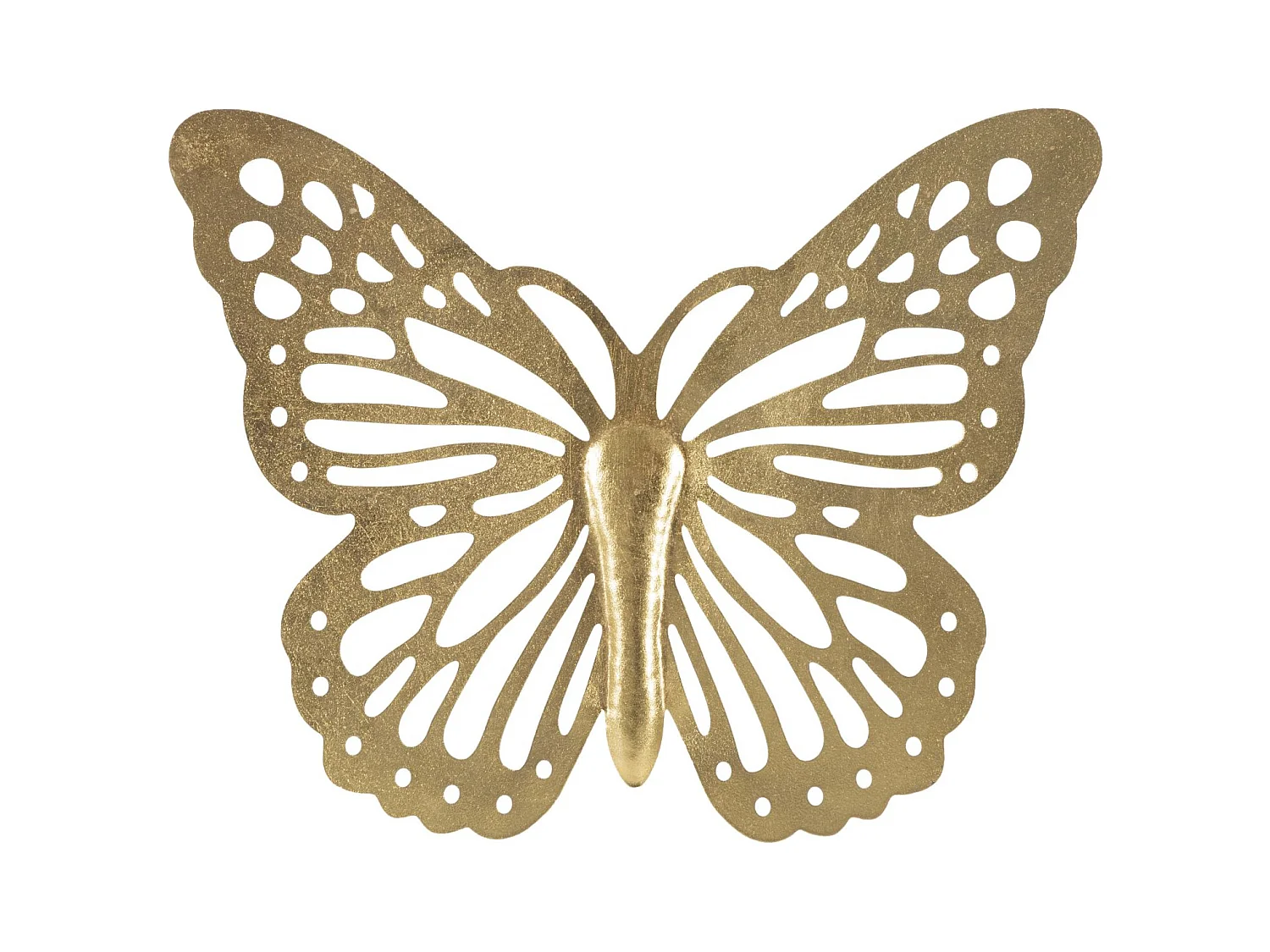 Panneau Mural Décoratif Papillon 3D - Design Élégant en Fer Doré - 43 x 2 x 35 cm