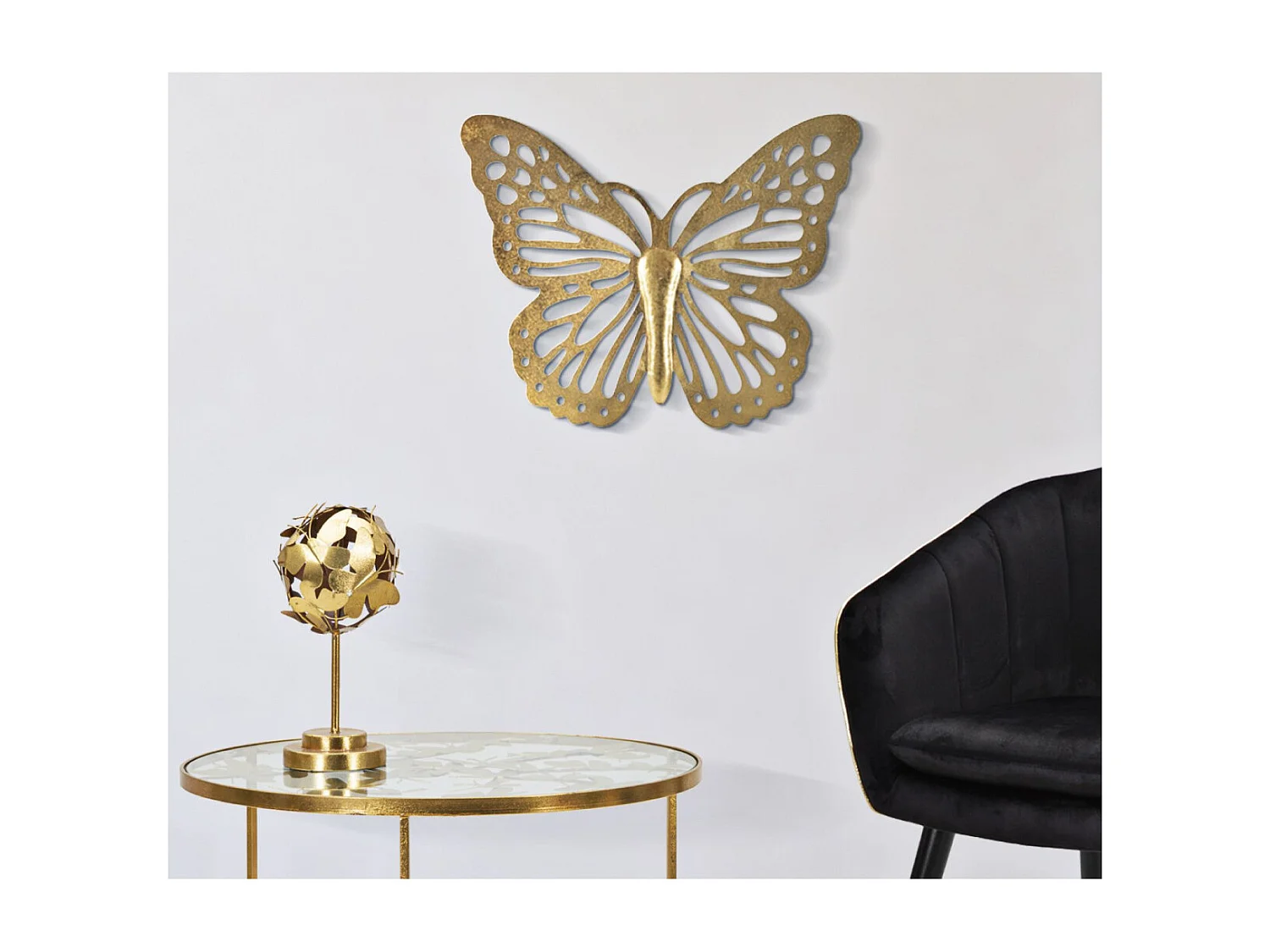 Décoration Murale en Métal "Butterfly Uni" 43cm Or