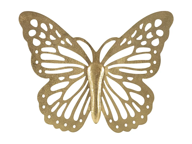 3D decoratief paneel in gouden metalen vlinder 43x2x35 cm