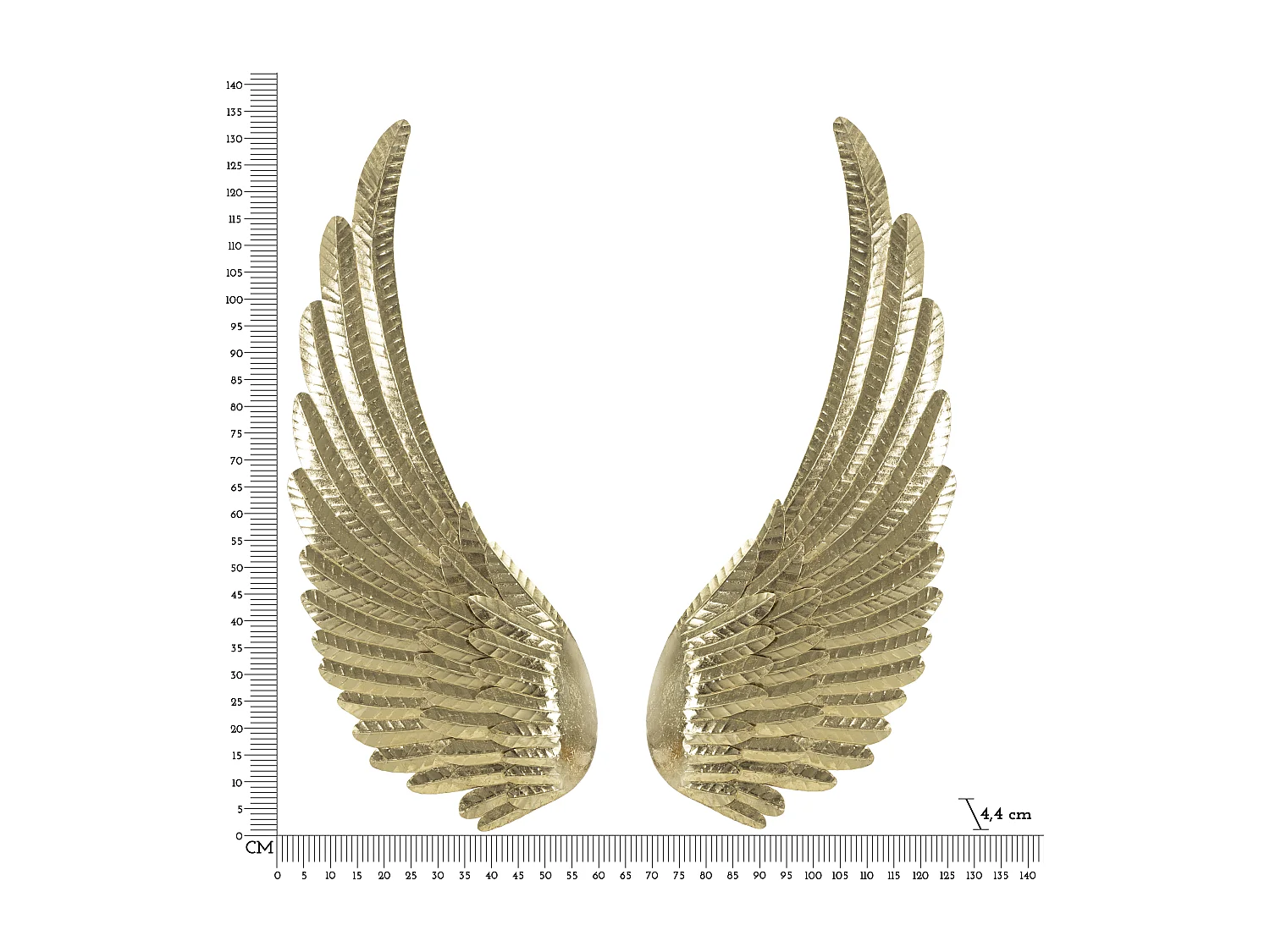 Set di 2 ali in metallo dorato cm 60x4,4x130