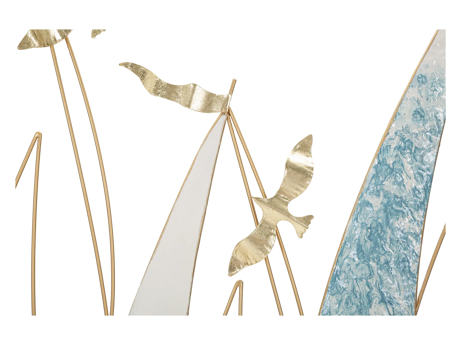 Pannello decorativo 3D vela in metallo multicolore cm 78,7x3,8x97,8