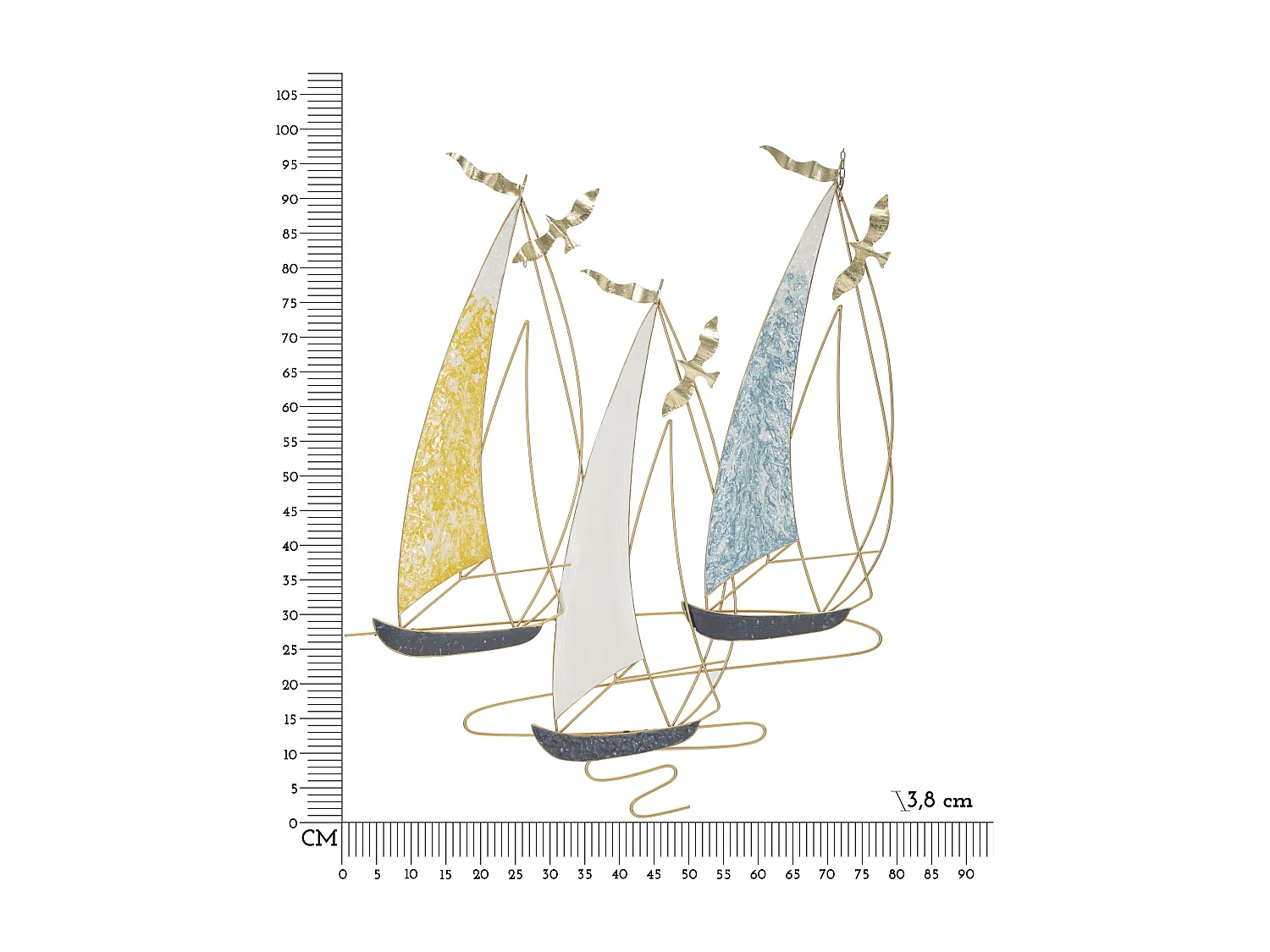 Décoration Murale en Métal "Vela Color" 97cm Multicolore