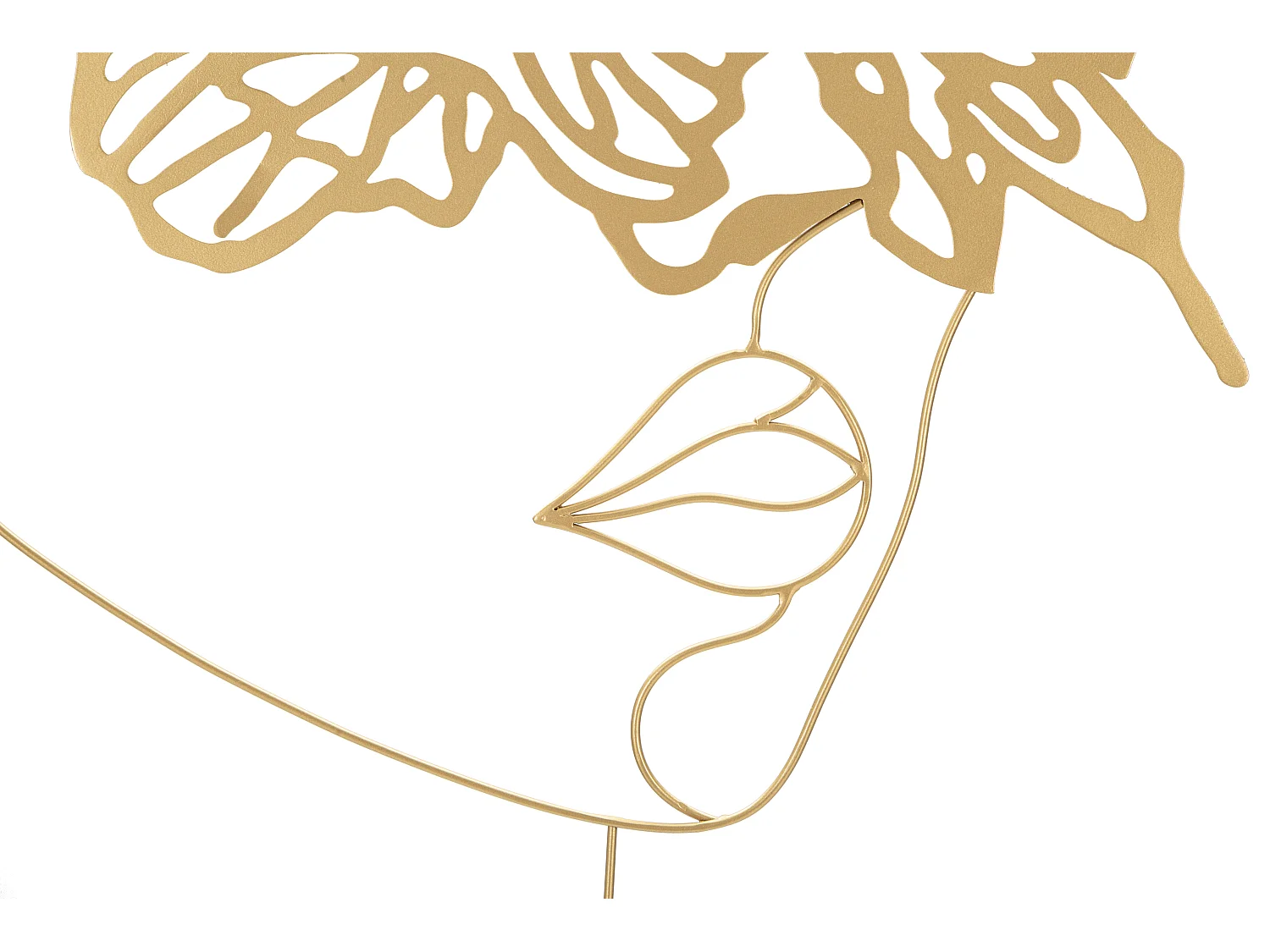 Décoration Murale Encadrée en Métal "Visage" 80cm Or