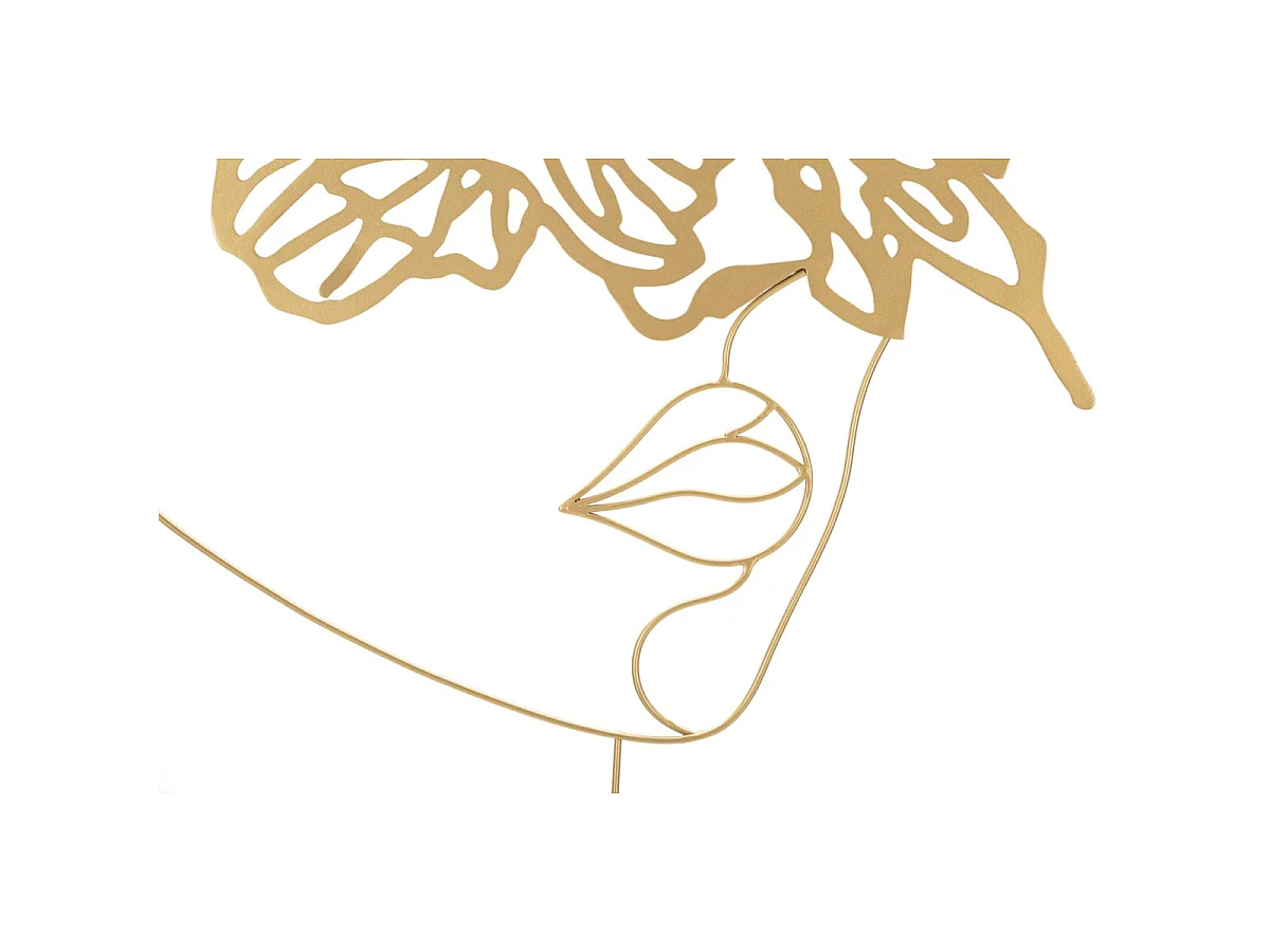 Décoration Murale Encadrée en Métal "Visage" 80cm Or