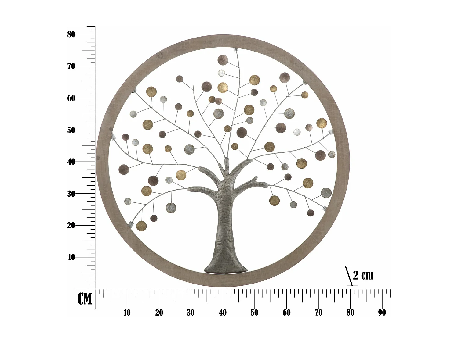 Déco Murale Ronde "Arbre de Vie" 80cm Multicolore