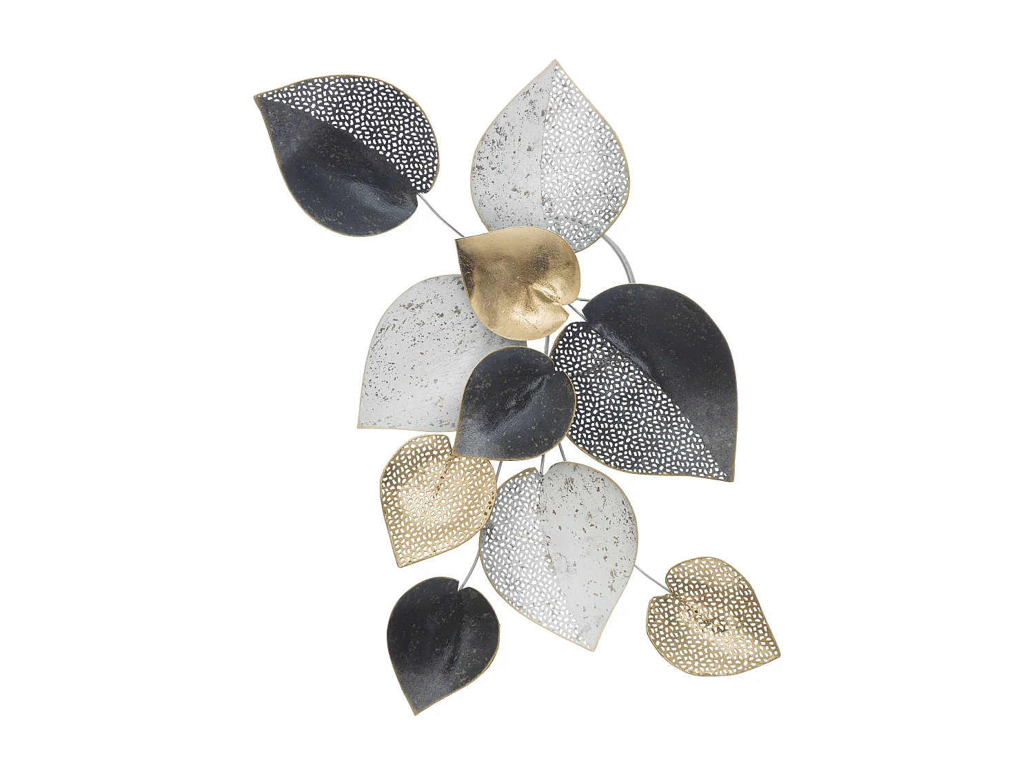 Décoration Murale en Métal "Demi-Feuille" 62cm Multicolore