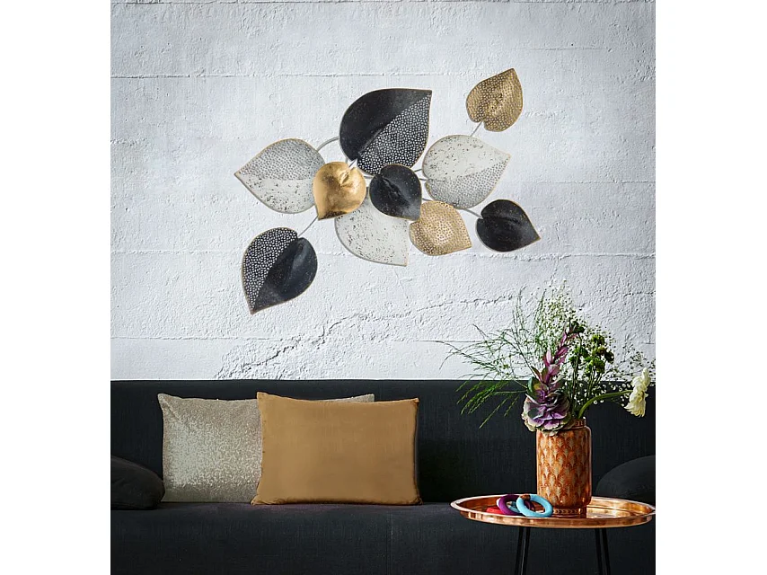 Décoration Murale en Métal "Demi-Feuille" 62cm Multicolore