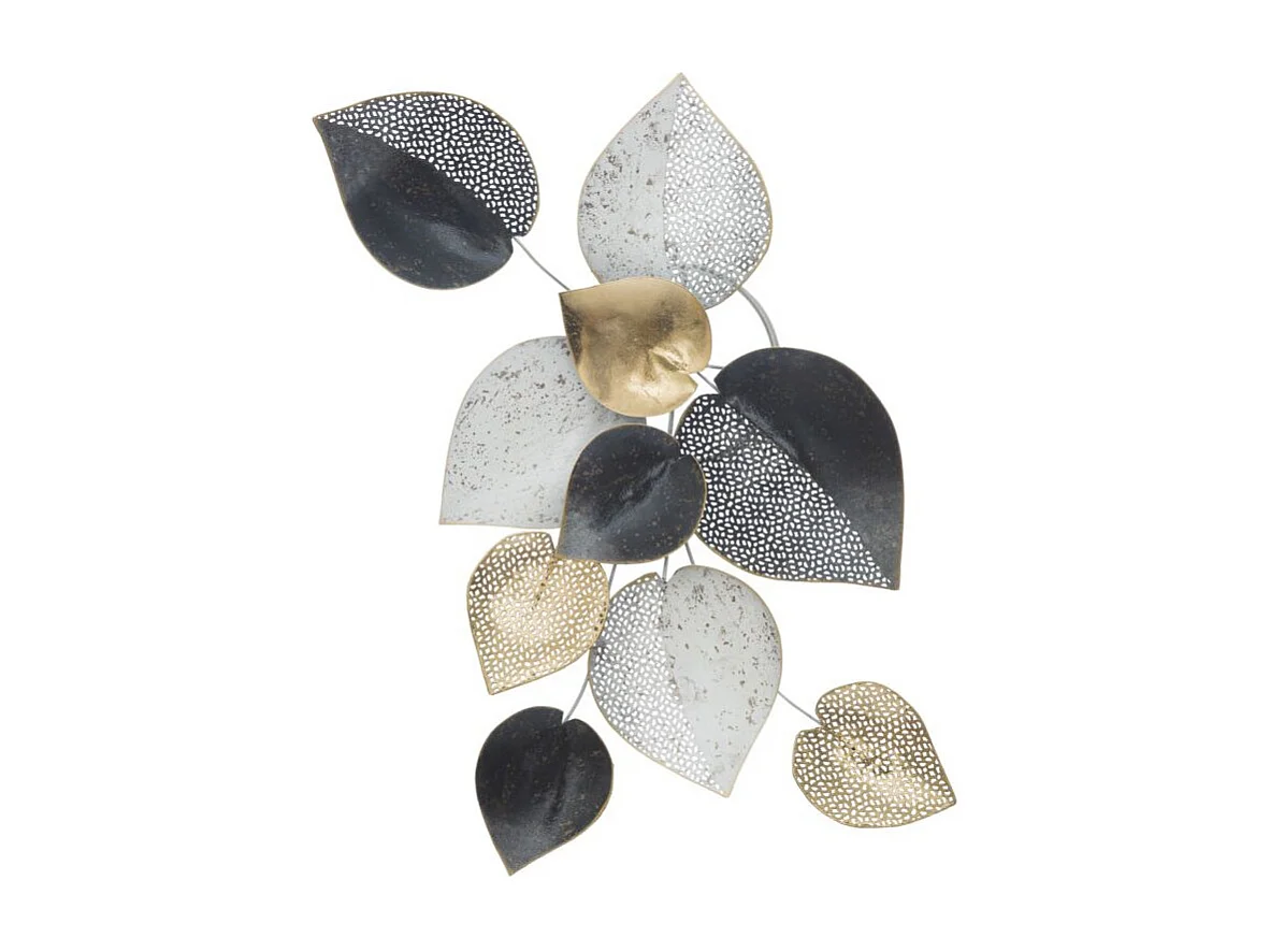 Décoration Murale en Métal "Demi-Feuille" 62cm Multicolore
