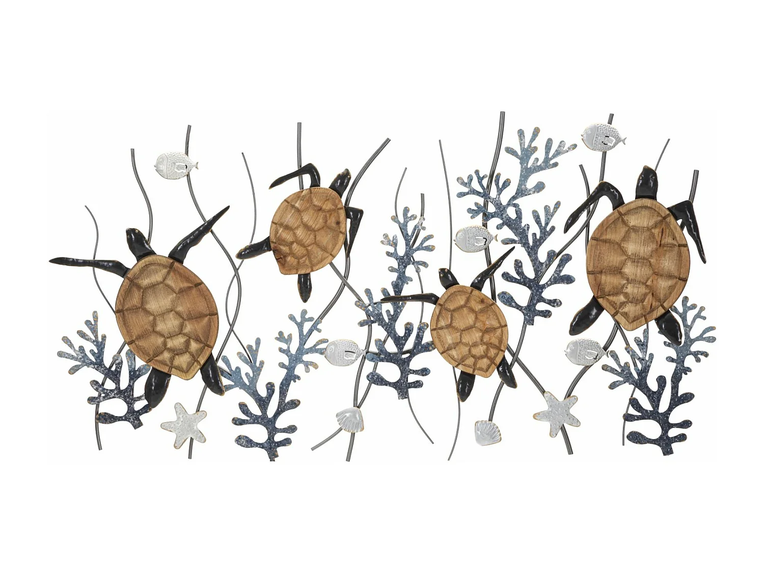 Décoration Murale en Métal "Turtle" 132cm Multicolore