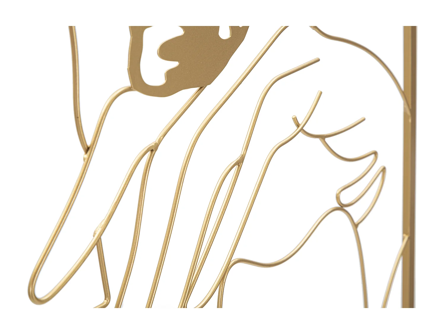 Décoration Murale Encadrée en Métal "Mains Visage" 80cm Or