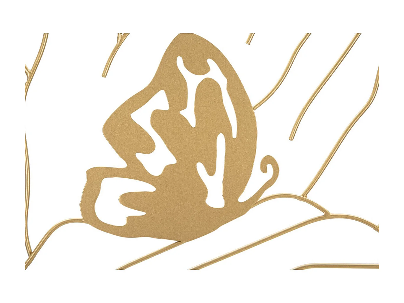 Décoration Murale Encadrée en Métal "Mains Visage" 80cm Or