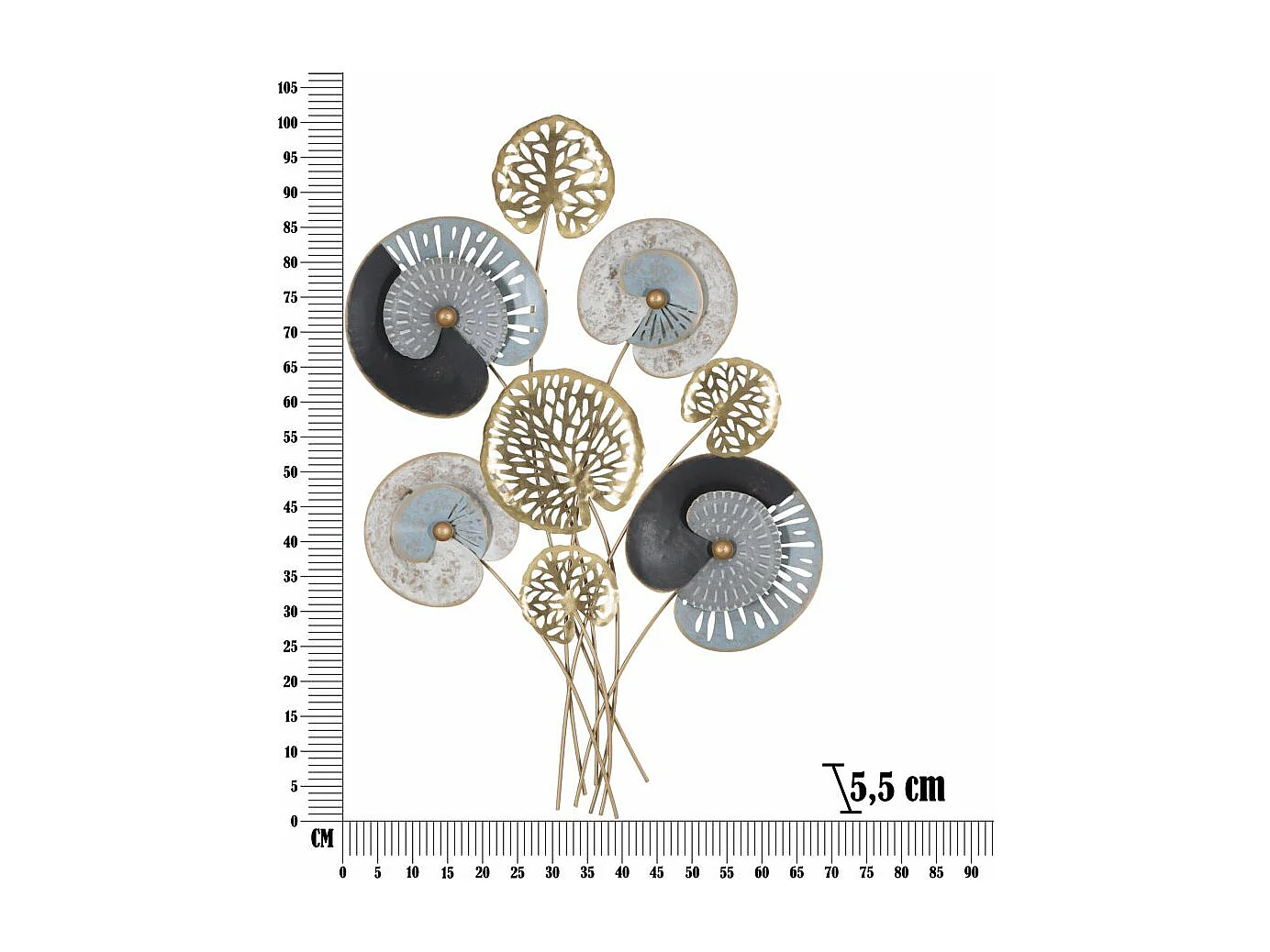 Décoration Murale en Métal "Gloth" 70cm Multicolore