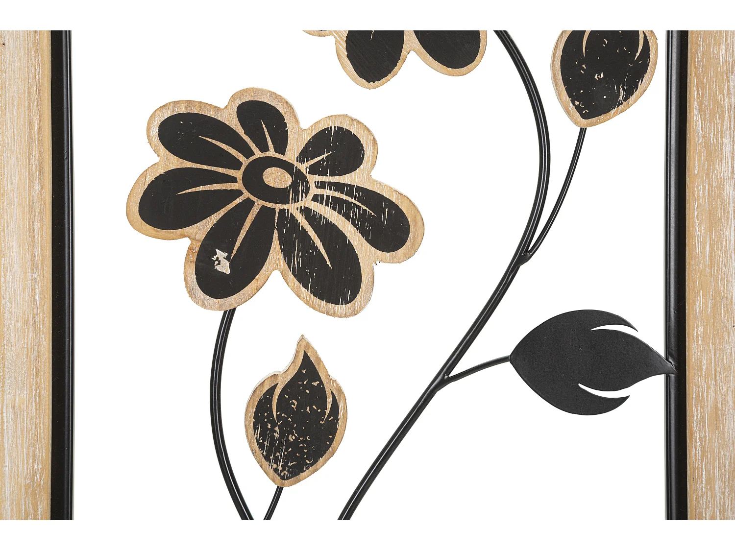 Pannello decorativo 3D in metallo nero con cornice cm 30x2,5x60