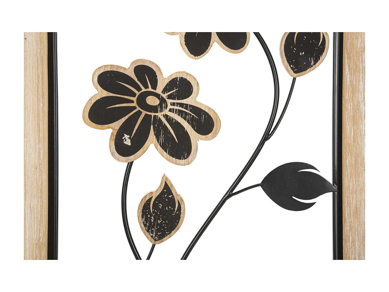 Décoration Murale Encadrée "Girish" 60cm Naturel & Noir