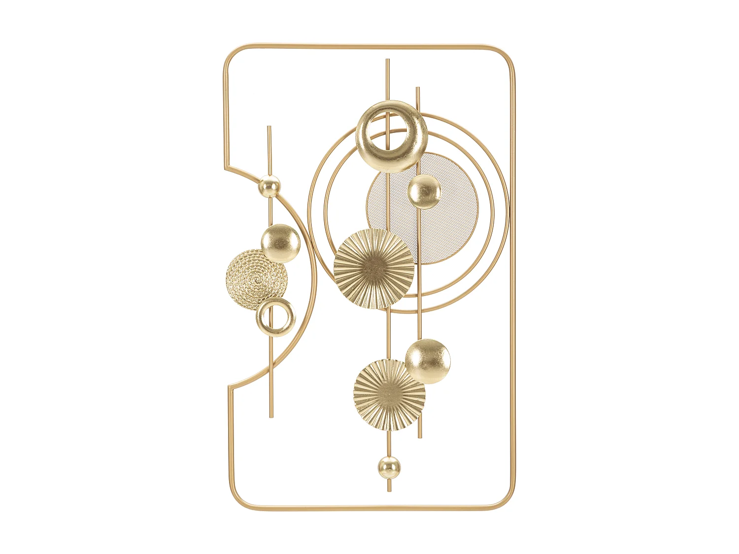 Pannello decorativo 3D astratto in metallo dorato cm 49,5x3,8x80