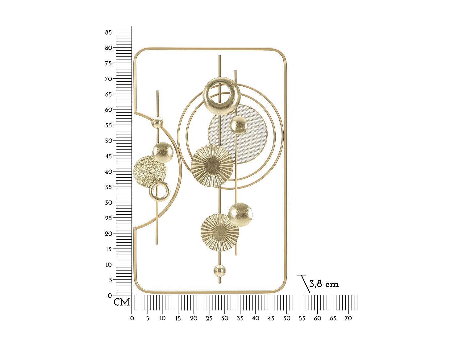 Décoration Murale en Métal "Goldy" 80cm Or