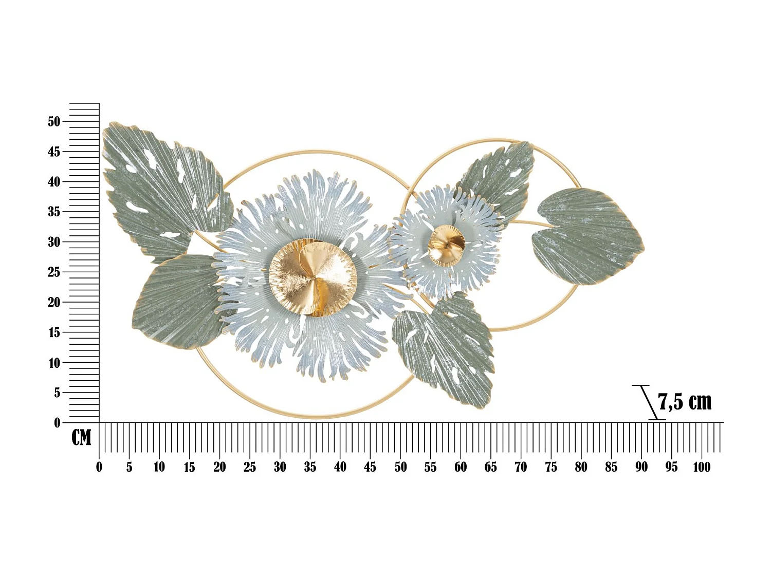 Pannello decorativo 3D in metallo multicolore cm 90,5x7,5x50