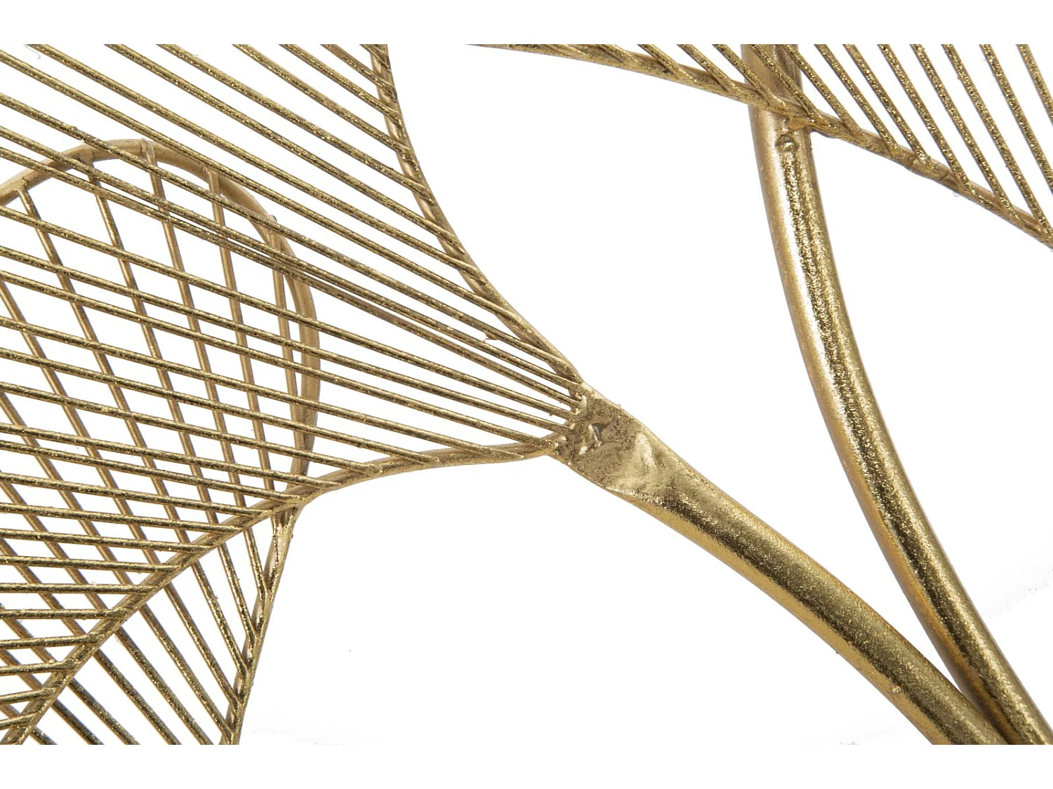 Pannello decorativo 3D in metallo dorato con foglie cm 79x5x68