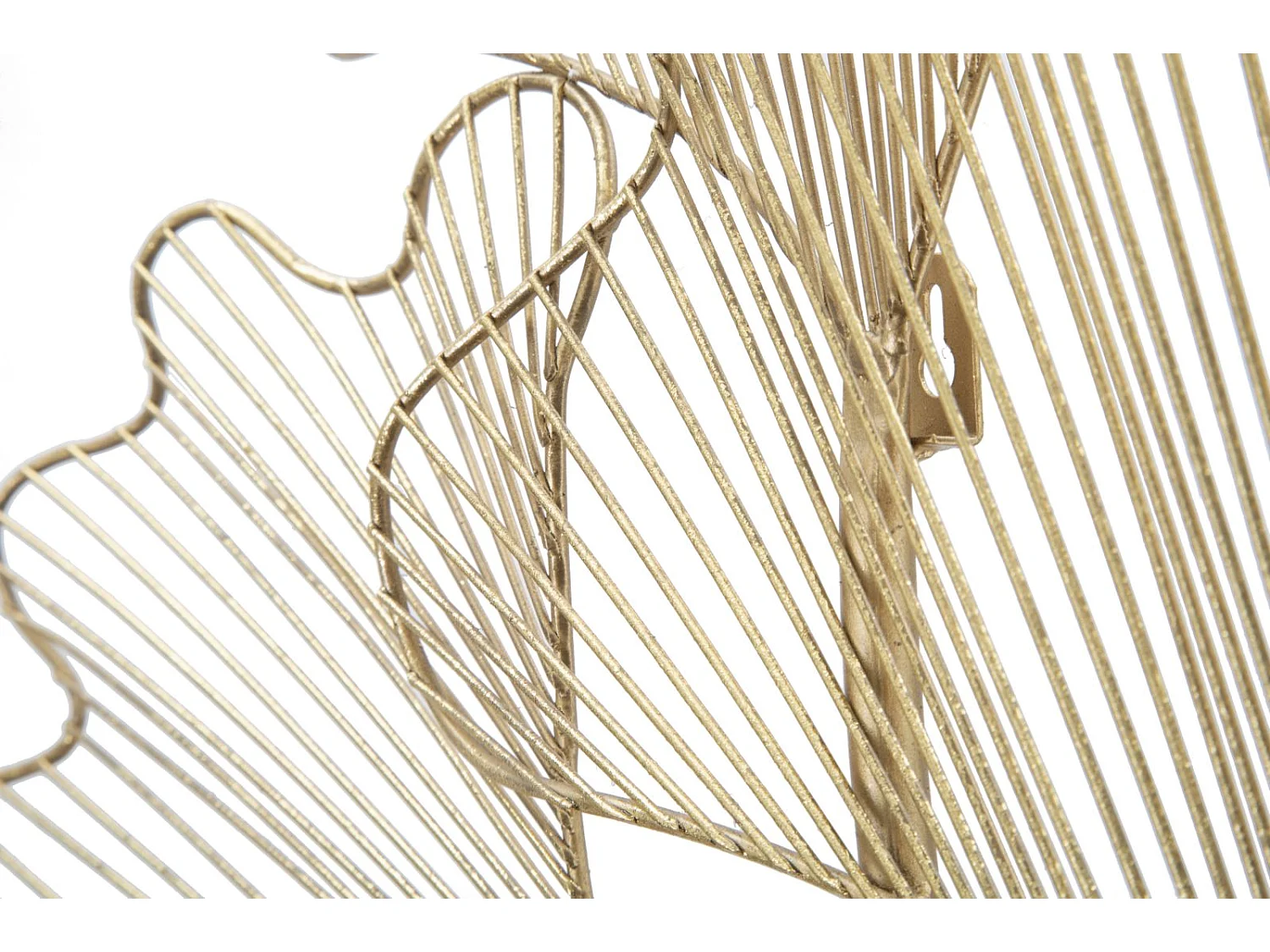 Pannello decorativo 3D in metallo dorato con foglie cm 79x5x68