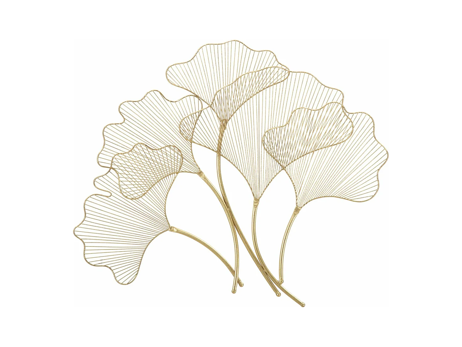 Panneau Mural en Fer "Glam Leaf" - 79x5x68 cm, Métal Doré