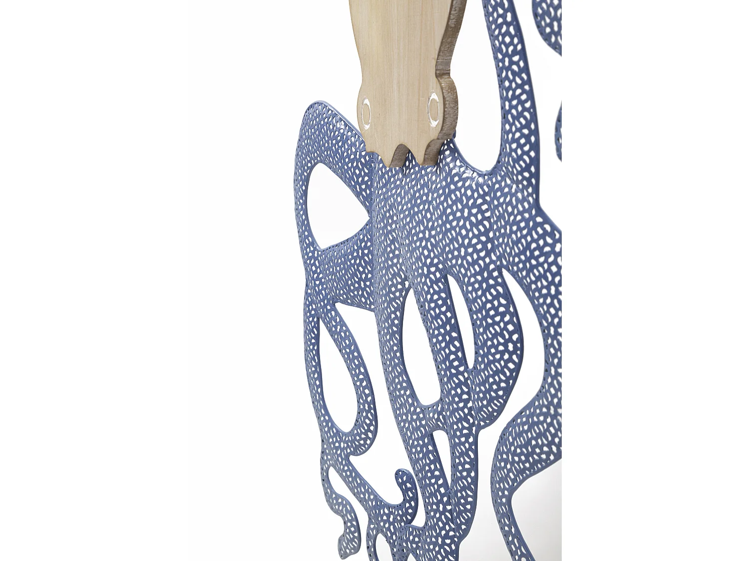 Pannello decorativo 3D in metallo blu polipo cm 41x1,5x57