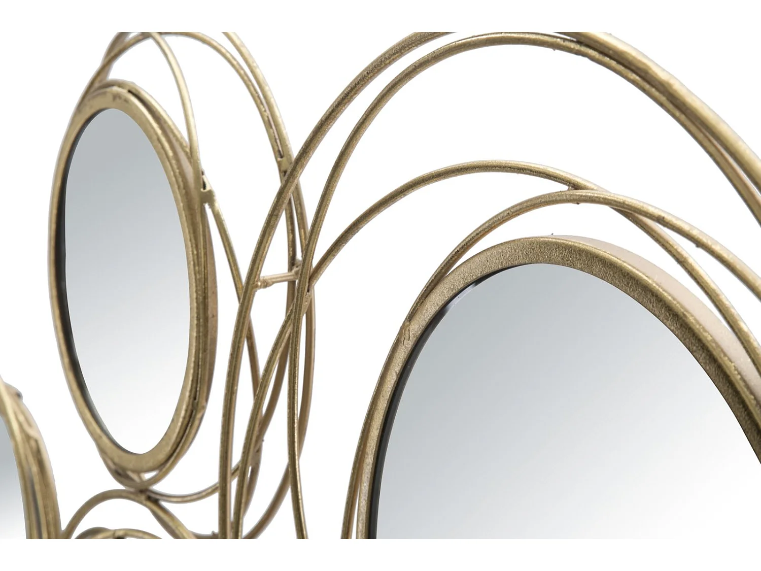 Décoration Murale 7 Miroirs "Ronds" 124cm Or