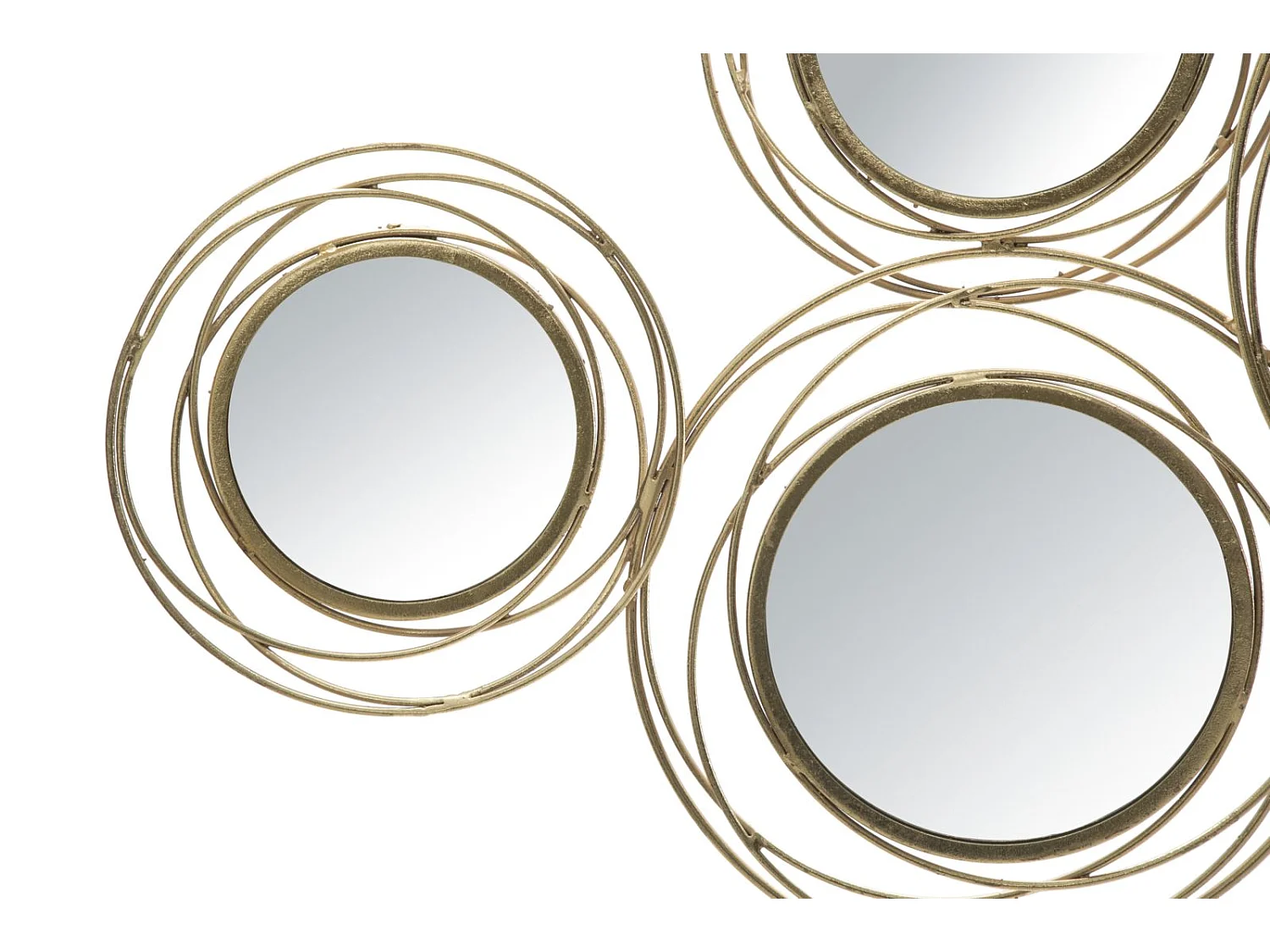 Décoration Murale 7 Miroirs "Ronds" 124cm Or