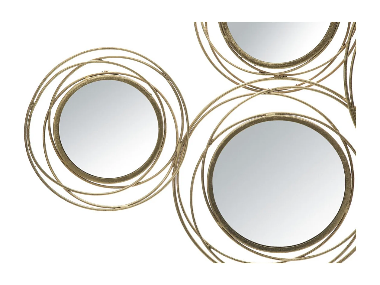 Décoration Murale 7 Miroirs "Ronds" 124cm Or