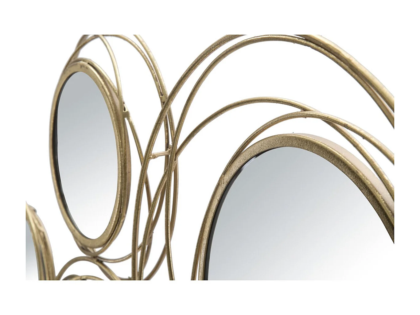 Décoration Murale 7 Miroirs "Ronds" 124cm Or