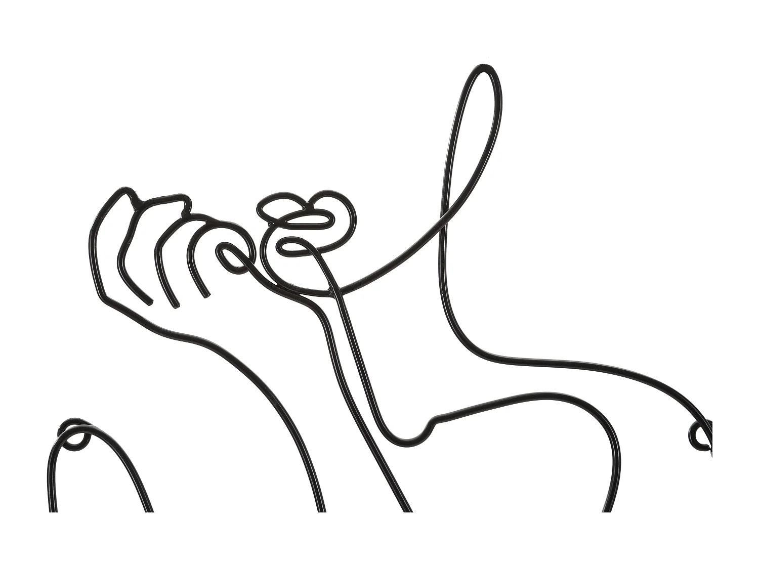 Pannello decorativo 3D in metallo nero ragazza cm 60x1,3x80