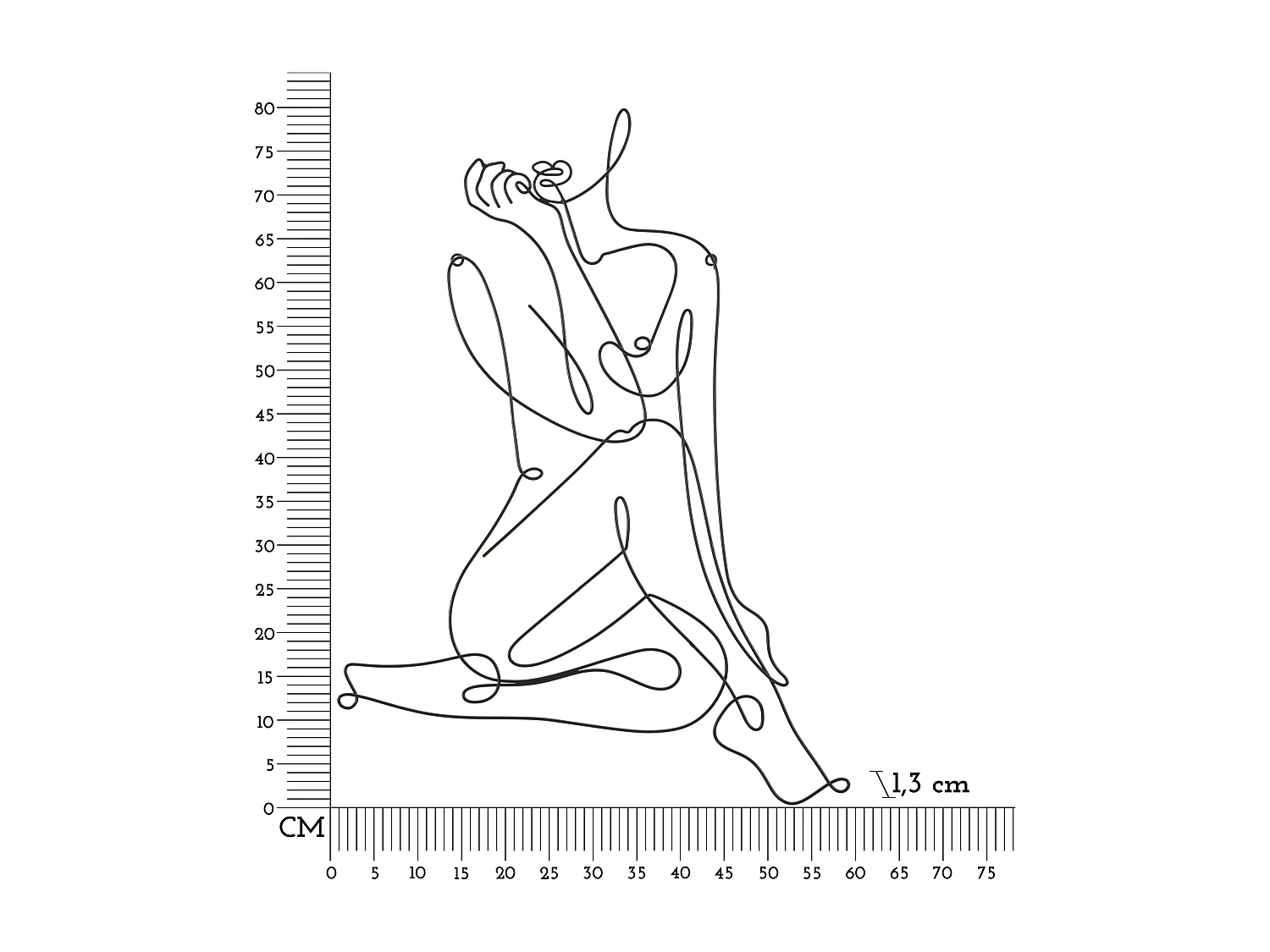 Pannello decorativo 3D in metallo nero ragazza cm 60x1,3x80