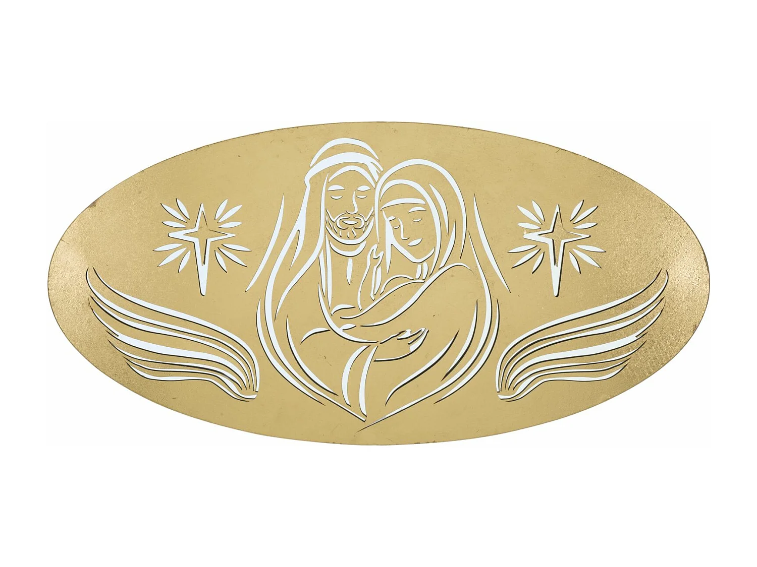 Décoration Murale Ovale en Métal "Nativity" 120cm Or