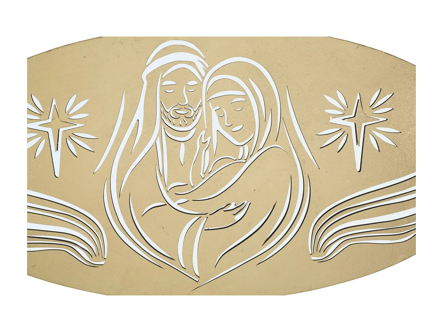 Décoration Murale Ovale en Métal "Nativity" 120cm Or